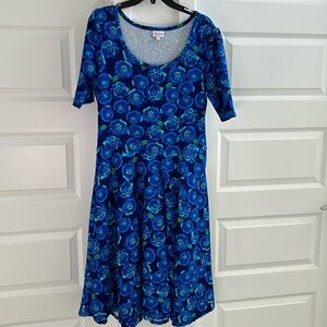 NWOT Lularoe Nicole Roses Dress XL